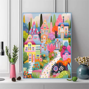 500/1000/1200/2000PCS Jigsaw Puzzle Cartoon House Landscape Art For Adults Great Weekend Relaxation And Family Fun
