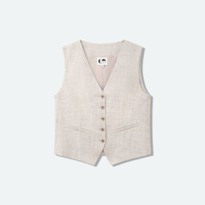 Elegant Short V-Neck Straight Womens Vest