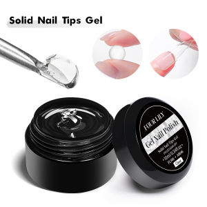 FOUR LILY 10ml Clear Solid Nail Tips Gel for Press On Nail Long Lasting Strong Adhesive Gummy Bond Nail Glue UV/LED Building Gel