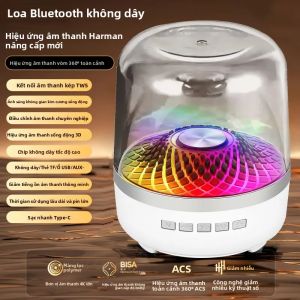 Loa Bluetooth Không Dây Di Động Có Đèn LED Loa Mini Hiệu Ứng Âm Thanh Vòm Toàn Cảnh Loa Siêu Trầm Để Sử Dụng Ngoài Trời