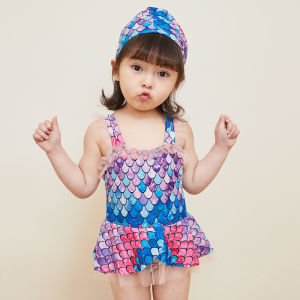 Luoke 小孩泳衣 New Childrens Swimsuit Girls Baby One piece Swimsuit Mermaid Sunscreen Quick drying Swimsuit
