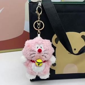 Doraemon Sakura Cherry Blossom Style Plush Doll Keychain Doraemon Cute Stuffed Doll Pendant Hanging Ornament Soft Toy Gift