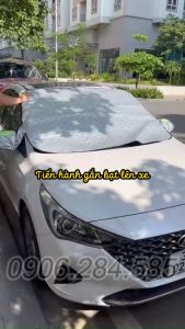 Bạt Che Nắng TCN3 Chống Nóng Kính Lái Ô Tô Xe Hơi 4 Lớp Tráng Bạc Có Tai Gương