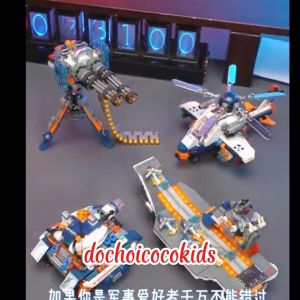 Đồ chơi JAKI Lắp RápTrực Thăng Tàu Sân Bay Xe Tăng nhiều màu sắc vui nhộn.