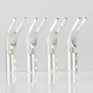 sy1525s pure copper silver plated spade plug speaker cable wire connector HiFi fork connector
