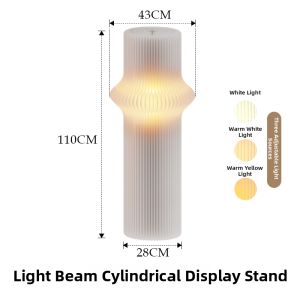 SHIBAZHI | LED Light Display Shelf Cylinder Display Cabinet for Figurines