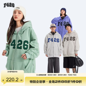 [Cửa Hàng Chính Hãng F426] Áo Hoodie Cardigan Dán Vải Logo To 4 Màu Rộng Rãi Cho Cặp Đôi Thương Hiệu Thời Trang Quốc Áo Khoác Mẫu 2022