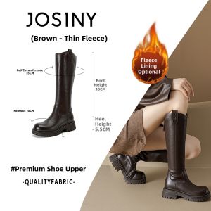 Josiny | Thick Soled Brown Lined Long Boots for Petite Rider