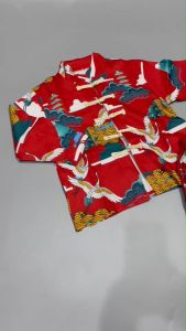 เซ็ตชุดคอจีนลายนกกระเรียน รุ่นนี้ผ้าไม่หนานะคะ ใส่สบายๆ ชุดเด็กรับตรุษจีน ยุกโรง (STREET200)