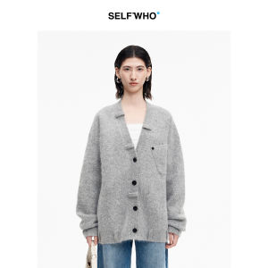 Angora Rabbit Wool Blend V-neck Loose New 2026 Knit Cardigan
