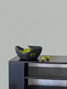 Wabi Sabi Style Black Irregular Wooden Tray for Storage and Display
