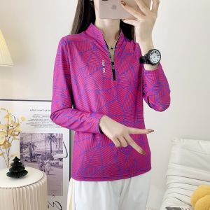 Áo Thun Tay Dài Ice Silk Nhanh Khô Thoáng Khí Cho Nữ Chạy Bộ Leo Núi Dã Ngoại Mùa Hè Thường Ngày Phong Cách Đường Phố