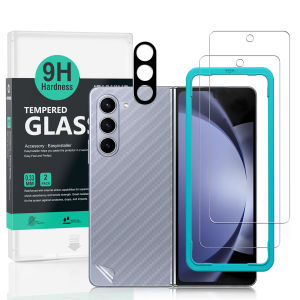 Ibywind miếng bảo vệ màn hình cho Samsung Galaxy Z fold6 5g với 2 cái kính cường lực 1 cái bảo vệ ống kính máy ảnh 1 cái phim sợi cacbon ủng hộ [Máy đọc vân tay dễ cài đặt] không có Xếp hạng