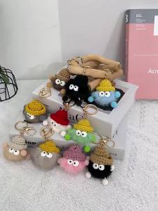 JINGQIAN | Fluffy Sable Fur Mini Ball Car Keychain Bag Charm