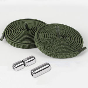 1Pair/3Pair Metal buckle Shoelaces 0.6 cm Flat Elastic Shoelace for Sneakers Kids and Adults Quick-Release Laces