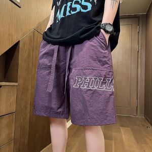 Quần Short Ice Silk Nam Mùa Hè Phong Cách Mới Rộng Rãi Thường Ngày Quần Dài Năm Điểm Thương Hiệu Mỹ Thời Trang Trẻ Em