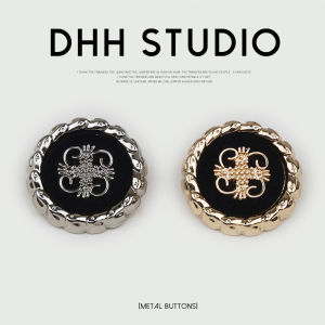 Fashionable Metal Button High End Lightweight Flocking Double Match Coat Button Woolen Suiting Jacket Button Western Style Button