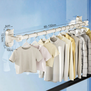 SHENFAN | Retractable No-drilling Corner Suction Clothes Drying Rack