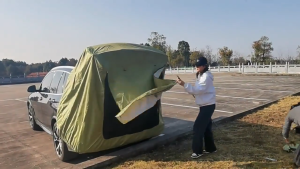 Outdoor camping roof extended sunshade rain and sun protection rear extension tent Car trunk tentcamping equipment quick build rainproof windproof