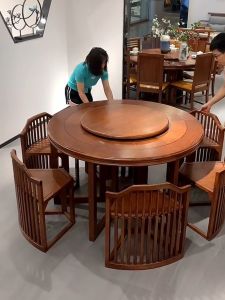 New Chinese Style Solid Wood Ebony Dining Table And Chair Set Hidden Bottom Living Room Dining Table Furniture Combination