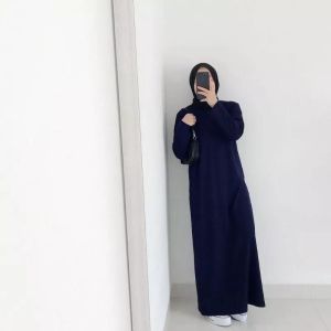 abaya polos// terlaris .gamis syar.i polos// tangan karet .saku //busui fredly  terlaris