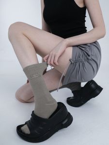 WENCIHAM Knee-Length Spring Summer Polybromamide Candy-Colored Silicone Printed Mid-Calf Socks for Women Trendy Ins Style