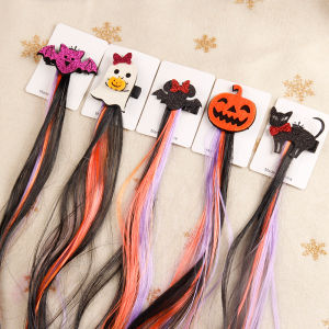 Halloween Ponytail Wig Hair Clip for women Pumpkin Ghost Hairpin Fashion Girl Wig Cosplay Party Props Hair Accessories