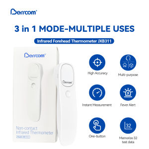 Berrcom Non Contact Infrared Forehead Thermometer for Adults and Kids Temperature Thermometer with Fever Alert Large LED Display