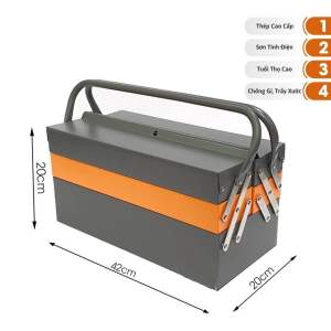 Hộp đựng dụng cụ đồ nghề đa năng hộp đựng đồ sữa chưa 5 tầng 42x20x20 chất liệu thép không gỉ sơn tĩnh điện