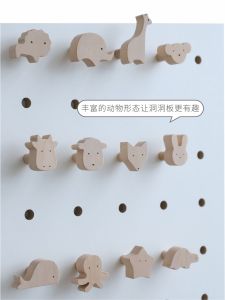 Animal Shaped Matchstick Real Wood Elm Large Hole Board Accessories Simple Modern Style Adult Artistic Decorative Shelf Parts