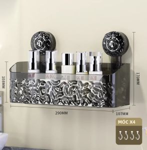 Acrylic Tắm Caddy Hút Có Giá Để Đồ Trong Suốt Kệ Góc Phụ Kiện Phòng Tắm Với Thiết Kế Gợn Sóng Nước Sông Băng