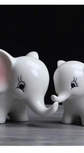 Chậu Trồng Cây Sen Đá Xương Rồng Hình Voi Chất Liệu Sứ Cao Cấp Có Lỗ Thoát Nước
