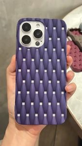 Hollow 3D Woven Pattern Heat Dissipation Case For iPhone 11 13 14 12 15 Pro Max XR 7 8 Plus X XS MAX 7P 8P 14promax Breathable Shockproof Casing