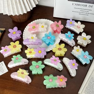 Creative Macaron Colored Flower Hair Clips Korean Style Versatile Shark Hair Clamps Hair Accessories for Women Fresh out New