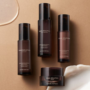 Nước cân bằng ôc sên chống lão hóa Nature Republic Snail Solution Skin Booster 130ml | Emulsion 120ml | Foam Cleanser 150ml | Cream 52ml (Whitening Wrinkle Improvement)