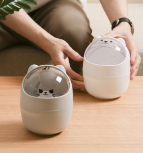 Thùng Rác Bàn Làm Việc Mini Dễ Thương Dung Tích Nhỏ 4L Hình Tròn Bằng Nhựa Dùng Cho Gia Đình Và Văn Phòng Thùng Rác Để Bàn