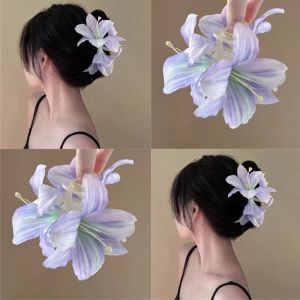 🔥Super Large Lily Hair Claw Clip High-end Simulated Flower Shark Clip Hair Accessory LovelylifeFu👍