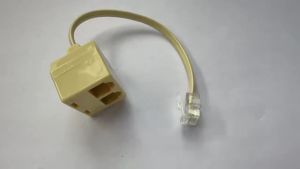 RJ11 6P4C 1 to 2 Wire Adapter Telephone Ethernet Cord Converter Landline Male to Female Plug Separator 1 In 2 Out Cable Splitter