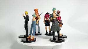 Bandai | 6pcs Anime One Piece Figures Luffy Ace Solon Mei Sanji Action Model Pvc Desktop Statue Ornament Collection Desktop Toys Gifts