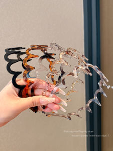 2025 New High Top Female Hairband Sports Wave Big Curl Invisible Hair Clip Face Wash Hair Band Pink Empress Korean Style