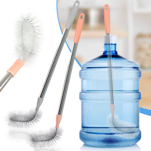 Long Handle Cleaning Brush Elbow Pure Water Bucket Brush Plastic Bristle Brush White Bucket Fish Tank Water Storage Bucket Dirt Cleaning Brush