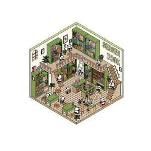 Funny 3D Sticker Cartoon Pocket Diy Scene DIY Cabin Scene Stacking and Pasting Gift for Kid Child Student