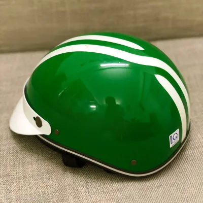 Nón bảo hiểm shipper 1/2 garb màu xanh lá cây có logo