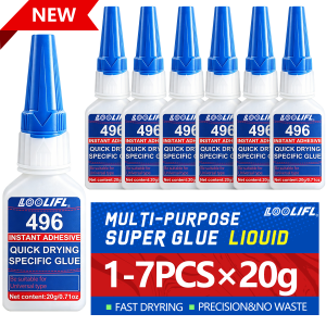 LOOLIFL | LOOLIFL Super Glue 20ml Universal Fast Dry Clear Instant Strong Adhesive For Plastic Rubber Metal DIY Repair Home Use Bond Tool