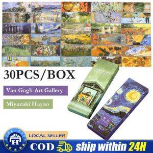 【Local delivery】 30pcs Van Gogh Paper Bookmark Hayao Miyazakis Fairy Tales Cute Exquisite Art Book Mark Page Folder Office School Supplies Stationery