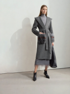 AMII | Detachable Pockets Hooded Womens Coat