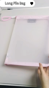 Student Tutoring Bag Long Size File Bag With Clip PVC Document Storage Bag Pouch Portable Handheld