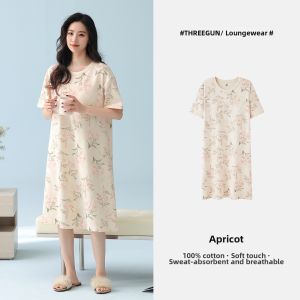THREEGUN | Cotton Summer Sleep Dress Soft Breathable