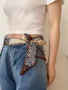 BILLI ZILLY | Summer New Womens Long Silk Scarf Decorative Jeans Waist Cinching Versatile Fashionable Accessory Belt Sash Shawl Korean Style