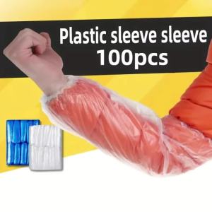 100/200 Chiếc Bao Tay Bằng PE Chống Thấm Nước Dùng Một Lần Để Vệ Sinh Hình Xăm Màu Xanh Trong Suốt Vỏ Bảo Vệ Dùng Cho Gia Đình